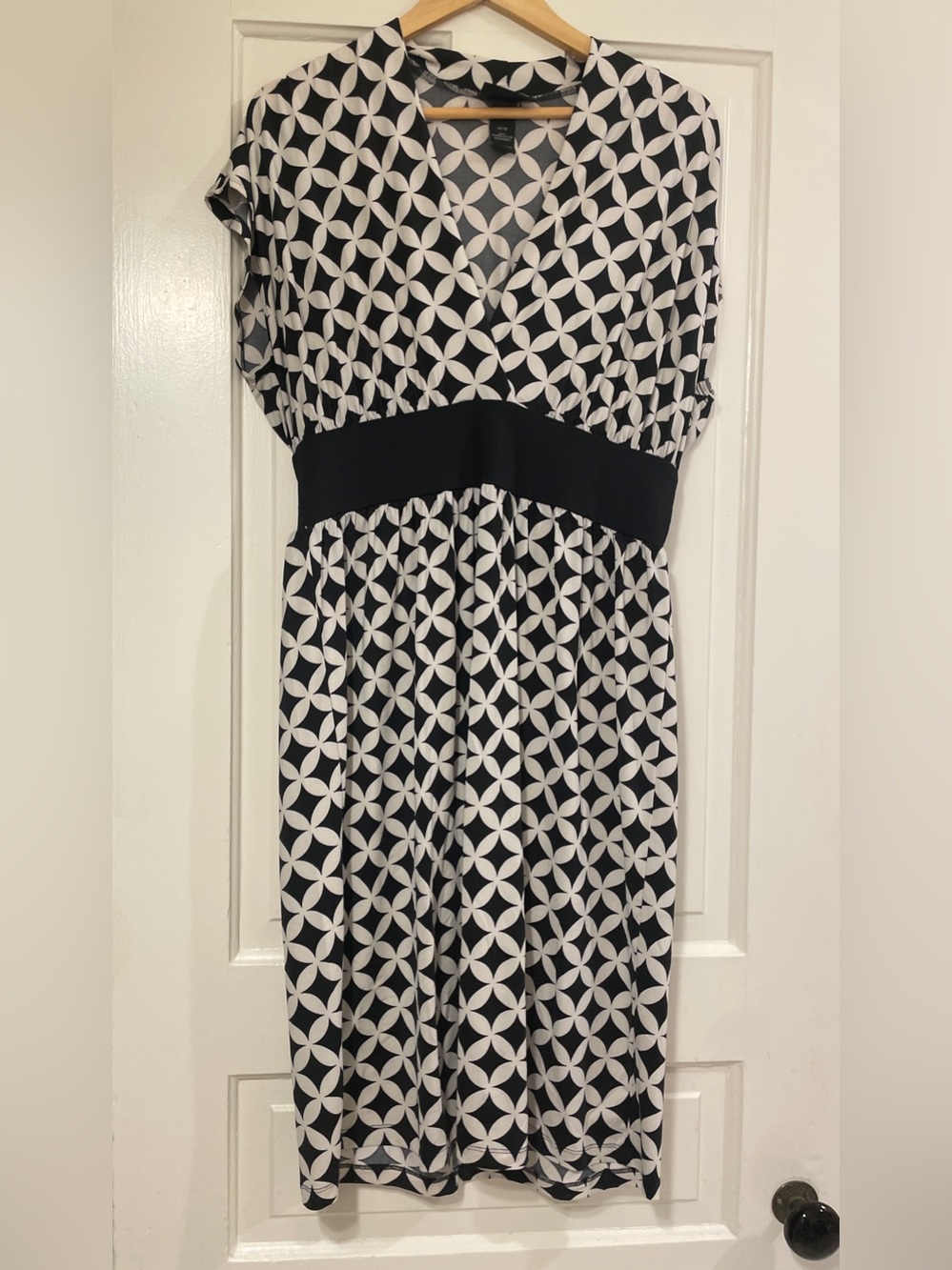 Lane Bryant Black and White Geometric Midi Dress